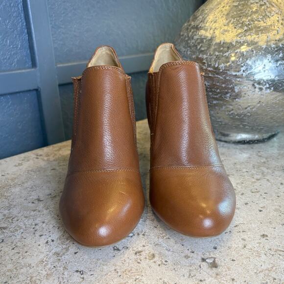 Audrey Brooke Boots Womens Avignon Heels Ankle Booties Brown Leather Size 10 - Picture 2 of 6